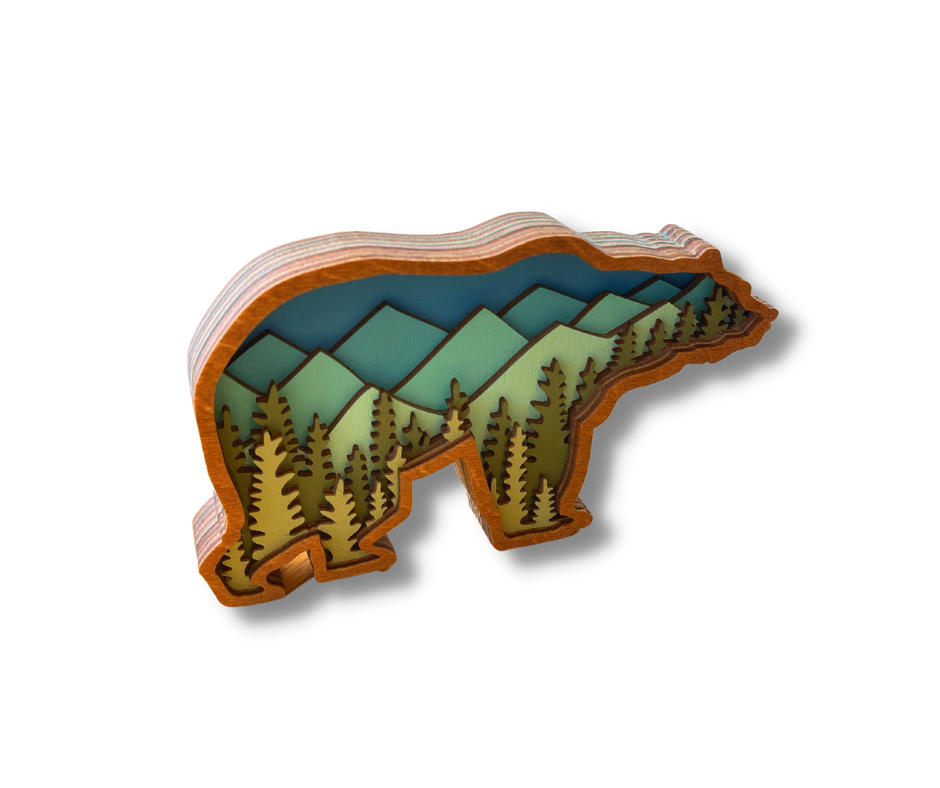 3D Layered Bear Art