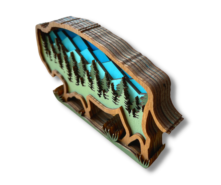 3D Layered Bison Art