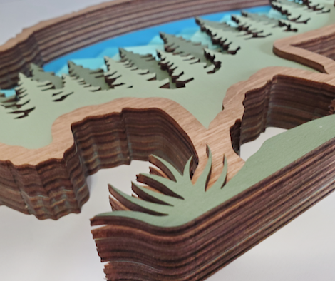 3D Layered Bison Art