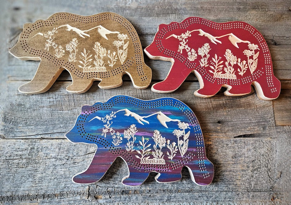 Bear Montana Cribbage Board