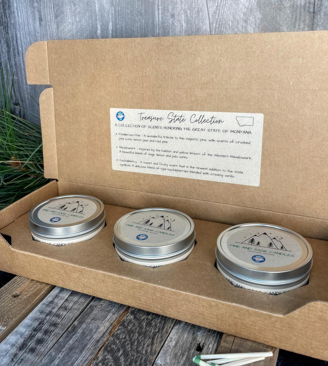 Treasure state candle collection