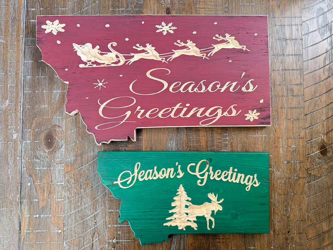 Montana Santa's Sleigh Sign - ready to ship