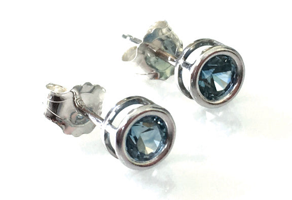 Montana Sapphire Earrings, gold stud earrings, silver stud earrings