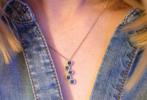 Montana Sapphire Necklace, Bubble pendant, Montana Sapphire Pendant