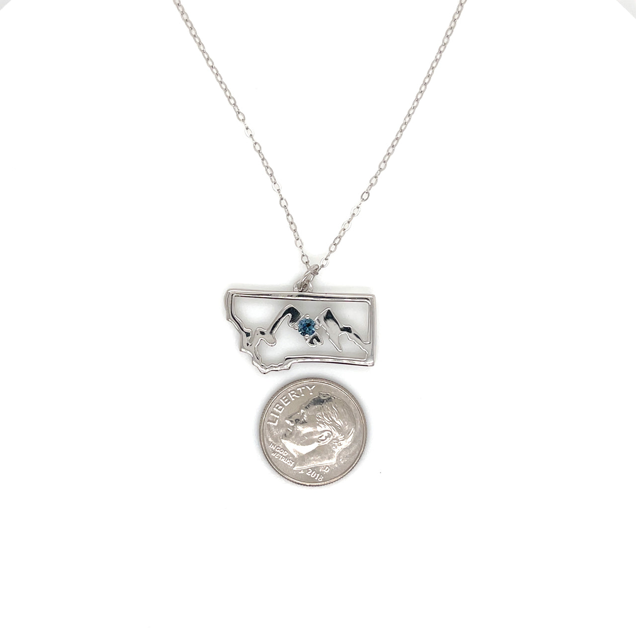 Montana Sapphire Mountain Pendant
