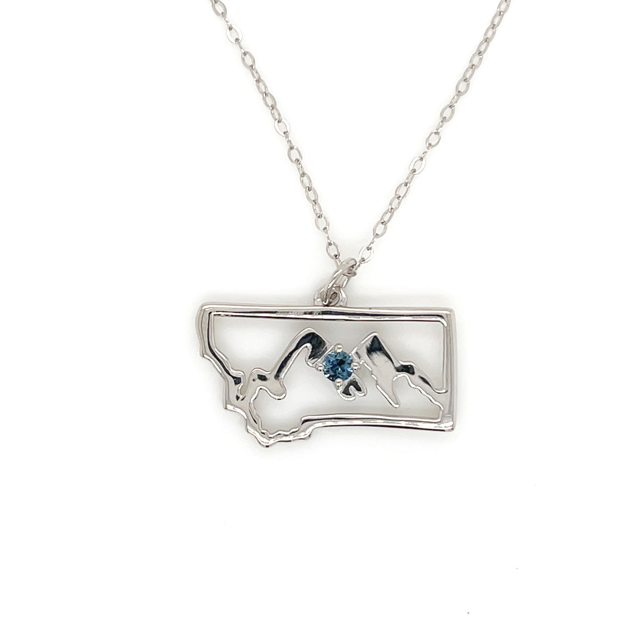 Montana Sapphire Mountain Pendant