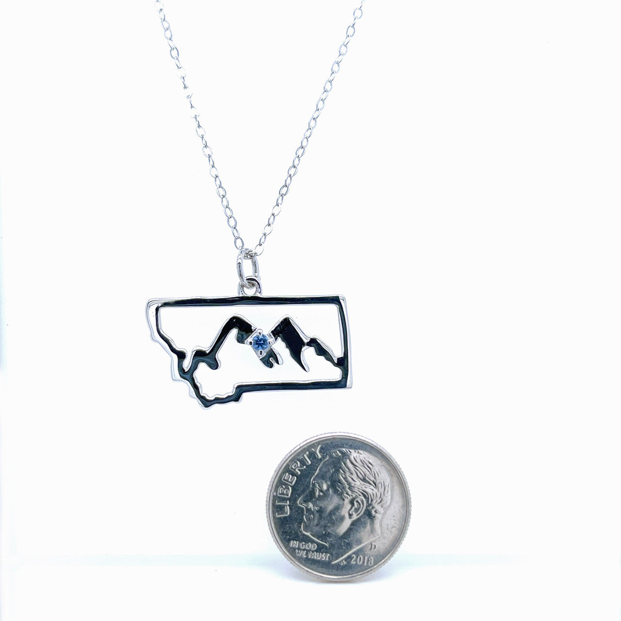 Montana Yogo Sapphire Mountain Pendant