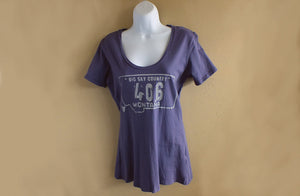 406 Womens's Purple Montana T Shirt 