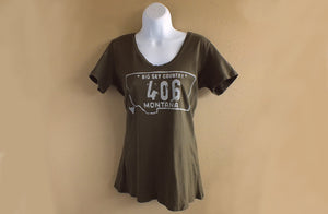 406 Women's Army Green Montana T-Shirt 