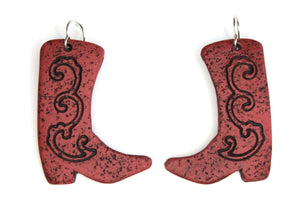 Cowboy Boot Earrings (Red or Turquoise)