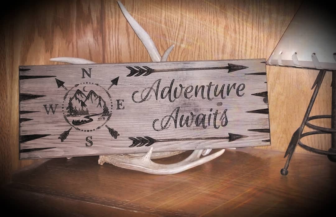 Adventure Awaits Sign (Color Choices)