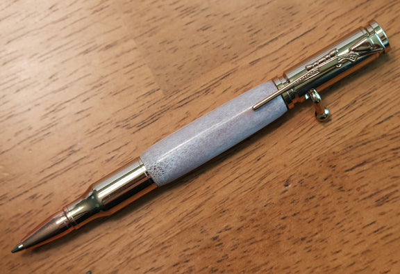 30 Cal. Bullet Pen, Deer Antler Inlay in Rifle Case