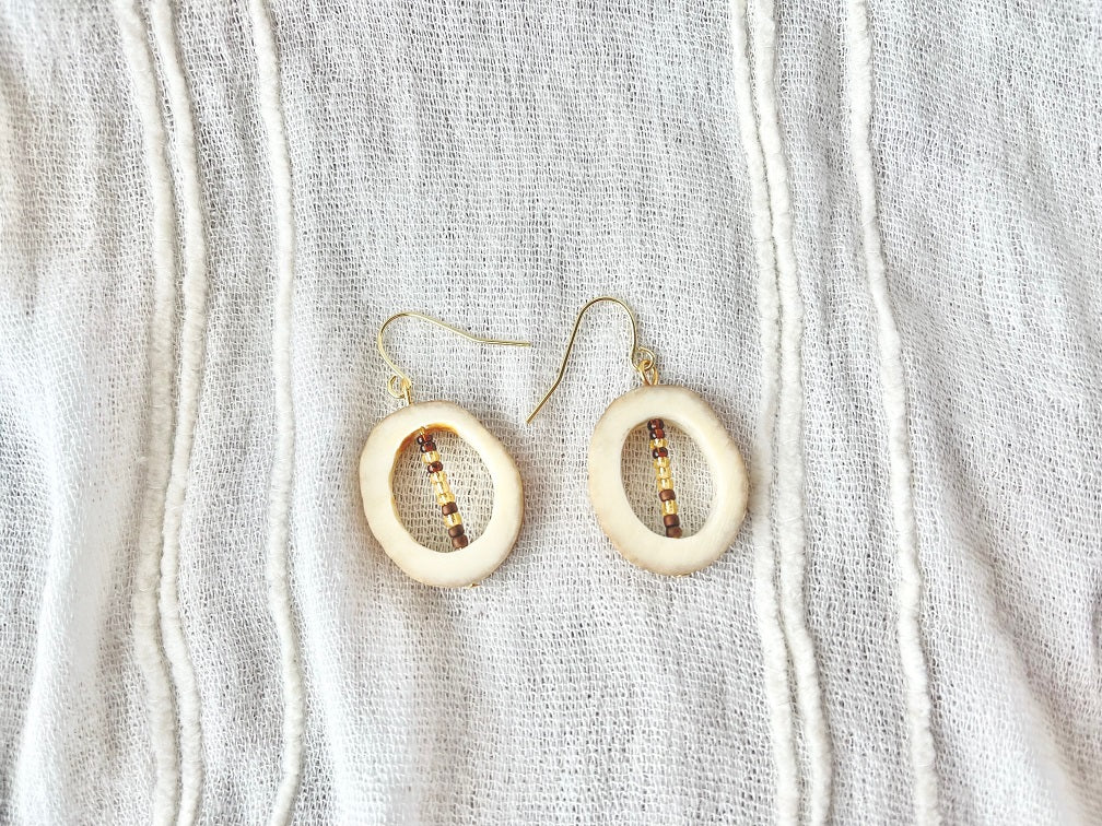 Antler with Glass Beads Earrings & Necklace