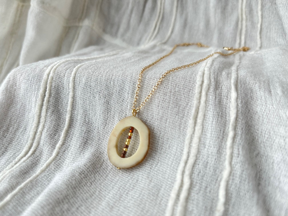 Antler with Glass Beads Earrings & Necklace