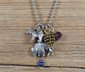 Bison & Bear Charm necklace