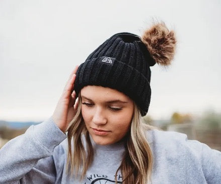 Knitted Pom Pom Beanie