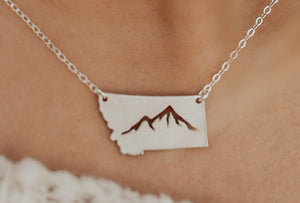 Montana Mountain Silhouette Necklace