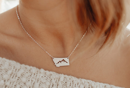 Montana Mountain Silhouette Necklace