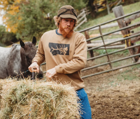 Montana Bull Elk Unisex Crewneck