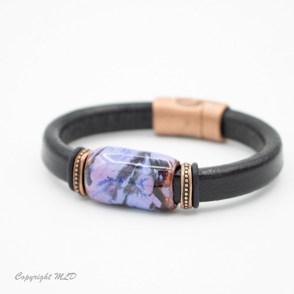 Mountain Lupine Leather Bracelet