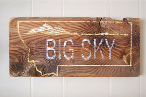 Big Sky Rustic Barnwood Montana Sign 