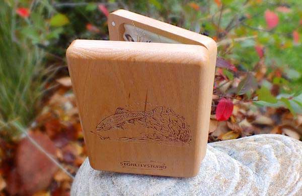engraved fly fishing box MT Made Beech Fly Box (choice of river)