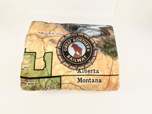 Glacier Vintage Map Silk Touch Throw Blanket