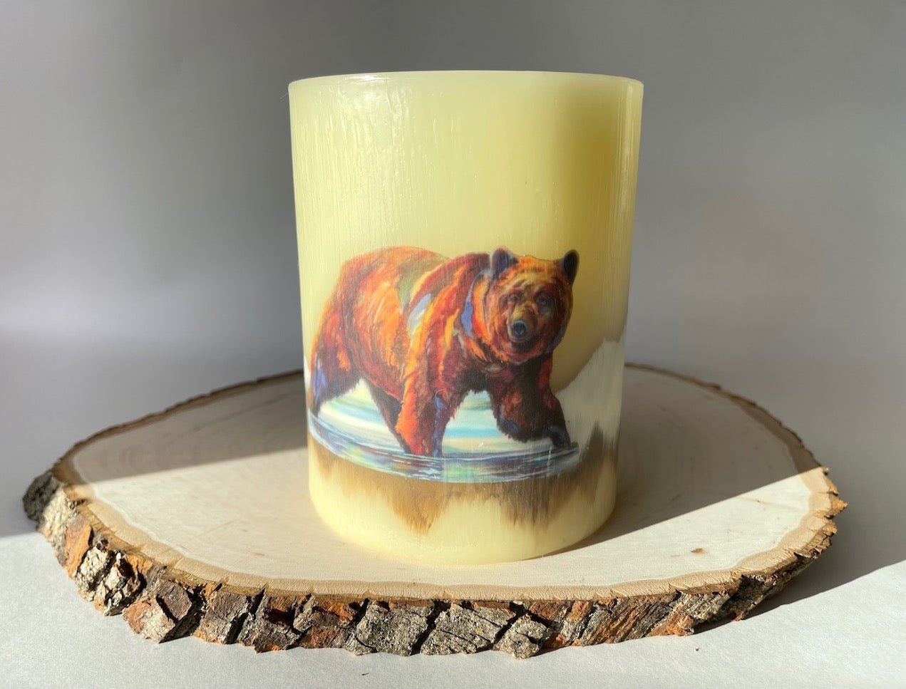 Glacier Grizzly Flameless Candle by Nancy Cawdrey
