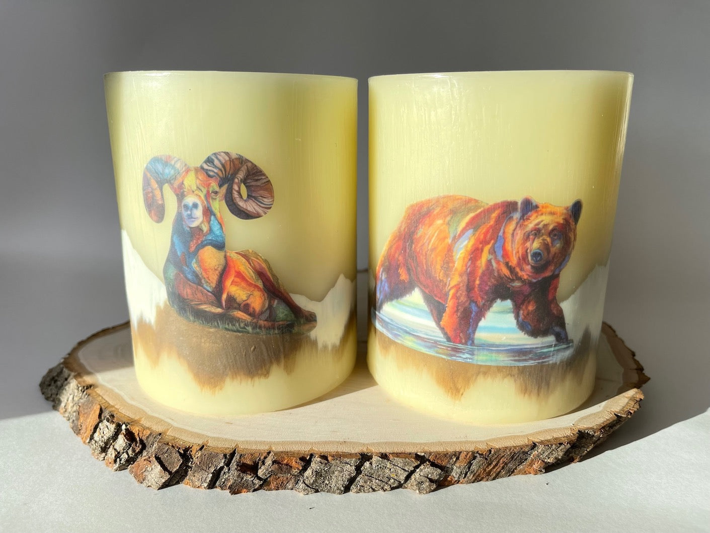 Glacier Grizzly Flameless Candle by Nancy Cawdrey