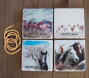 Montana Horses Stone Coasters