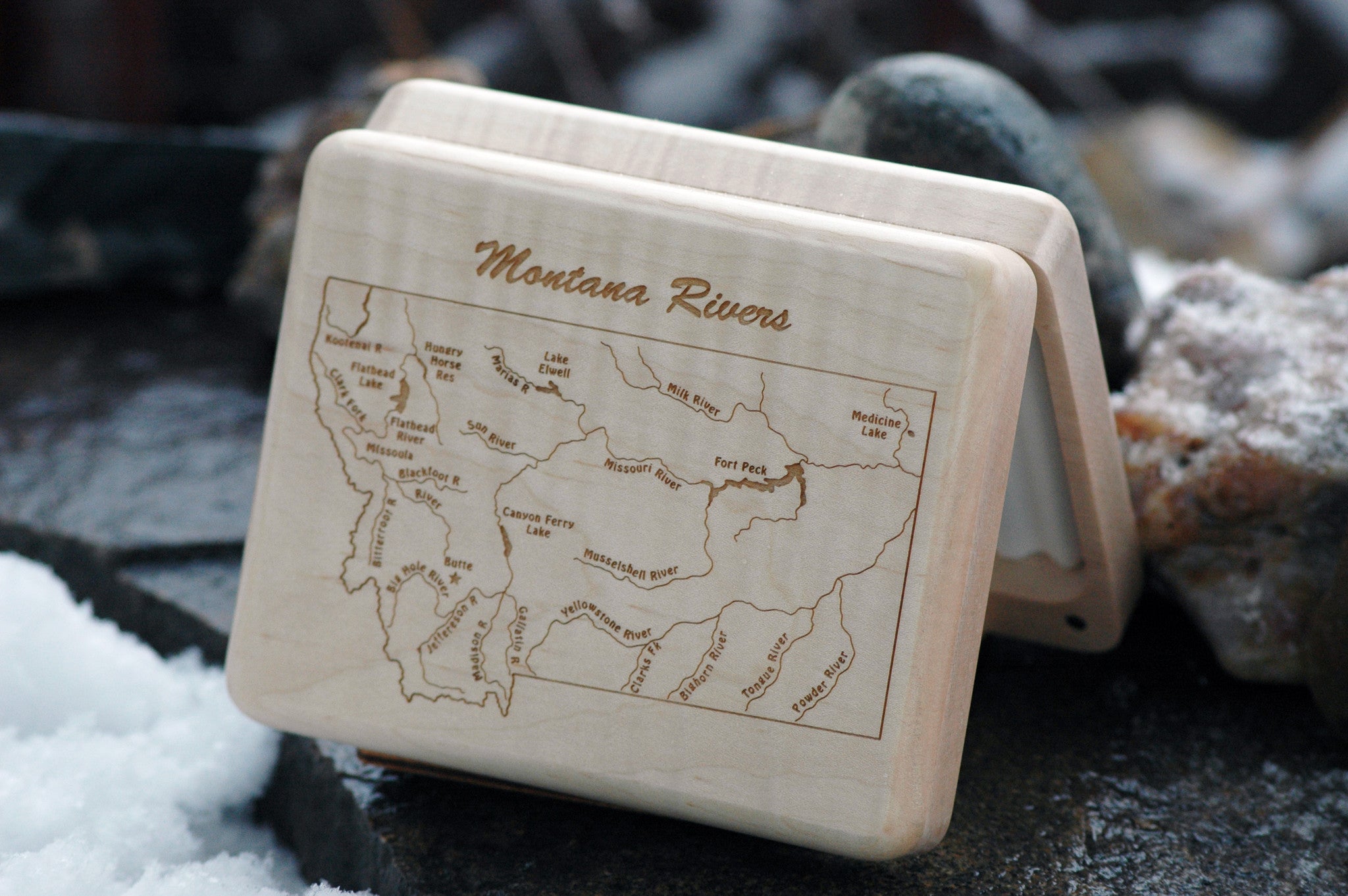 Montana River Map Fly Box - Distinctly Montana - 1