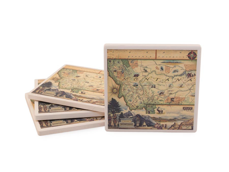 Montana Map Ceramic Coasters