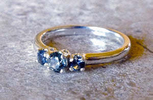 Montana Sapphire Ring, Three Stone