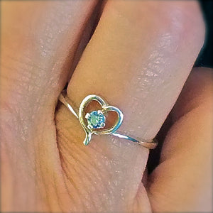 Montana Sapphire Ring, Sterling Open Heart