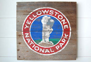 Old Faithful Yellowstone Barnwood Sign