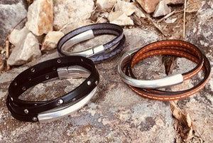 Triple Leather Cuff Bracelet