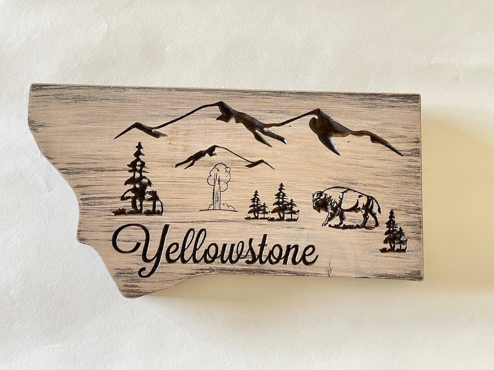 Yellowstone National Park Barnwood Sign