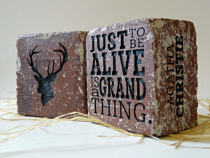 "Just to be alive" Brick Book-Ends