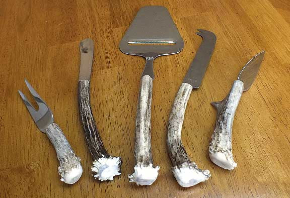Deer Antler Stainless Cheese Utensils Set