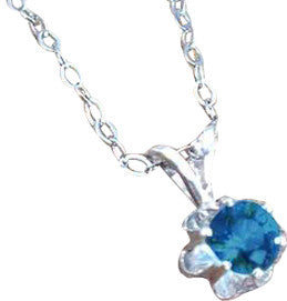 Montana Sapphire Necklace, Sterling Buttercup Pendant