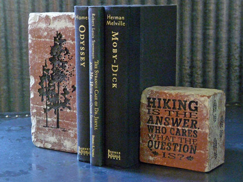 Hiking & Pine Tree Brick Book-Ends