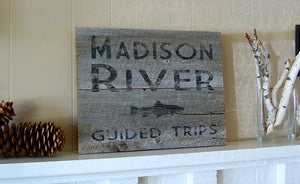 Rustic Fishing Reclaimed Wood Sign