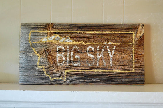 Big Sky Rustic Barnwood MontanaSign - Distinctly Montana - 5
