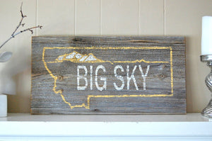 Big Sky Rustic Barnwood Montana Sign - Distinctly Montana - 7
