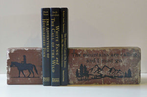 "The Mountain is Calling" Brick Book-ends