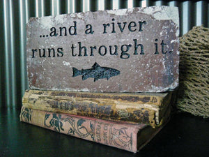 River Runs Through It Accent Brick Book-ends
