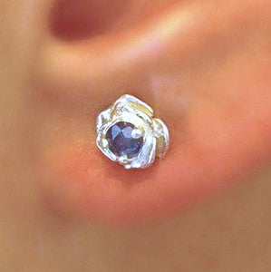 Montana Sapphire Rose Stud Earrings
