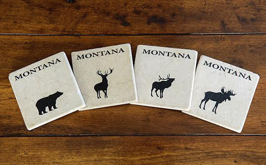 Montana Wildlife Stone Coaster Set