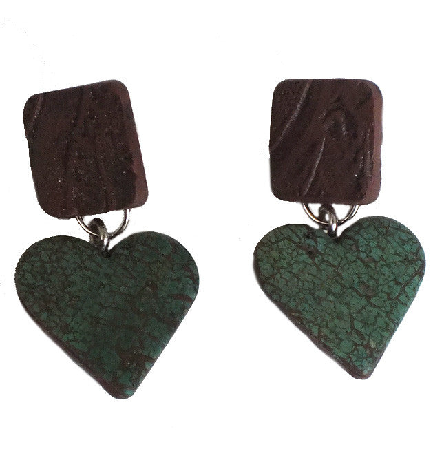 Rustic Heart Montana Earrings - made in Montana