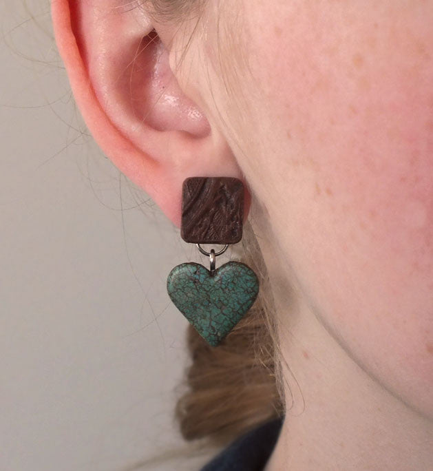 Rustic Heart Montana Earrings- made in Montana